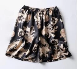 Pyjashort Satin Noir Imprimé