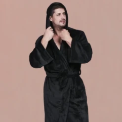 Peignoir Long Homme Capuche