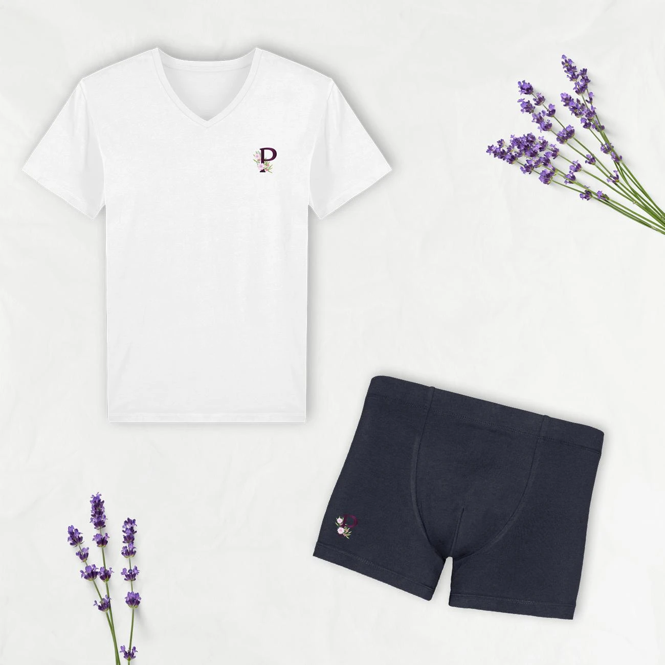 T-Shirt Blanc Col En V Homme – Image 3