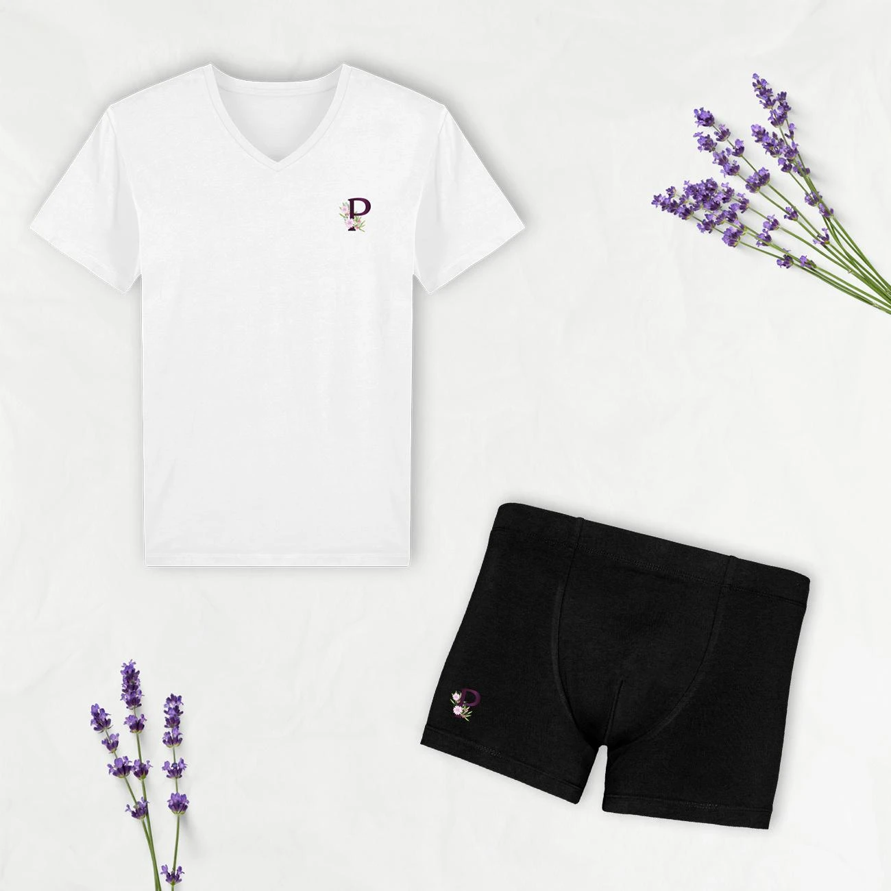 T-Shirt Blanc Col En V Homme – Image 2