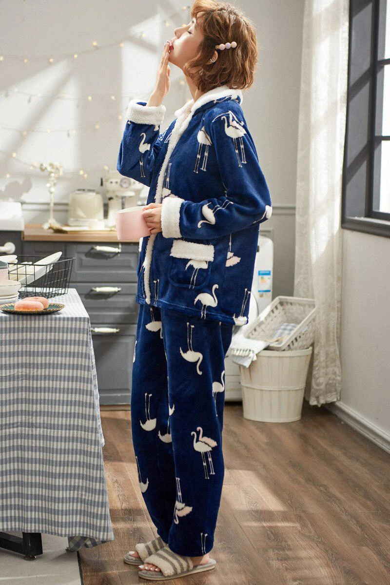 Pyjama D'intérieur Femme Bleu Marine – Image 3