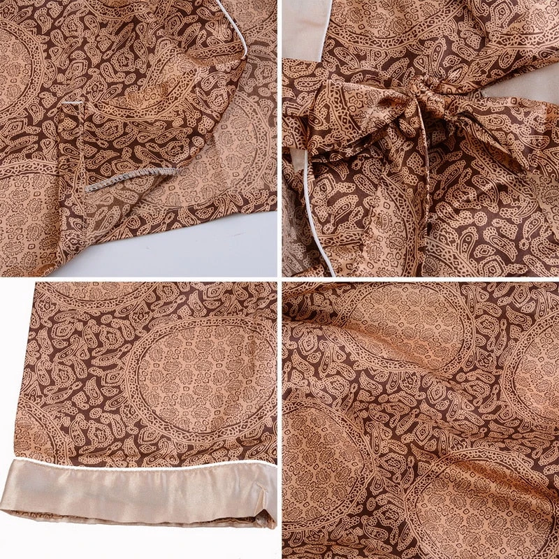 Peignoir Homme Satin Beige – Image 4