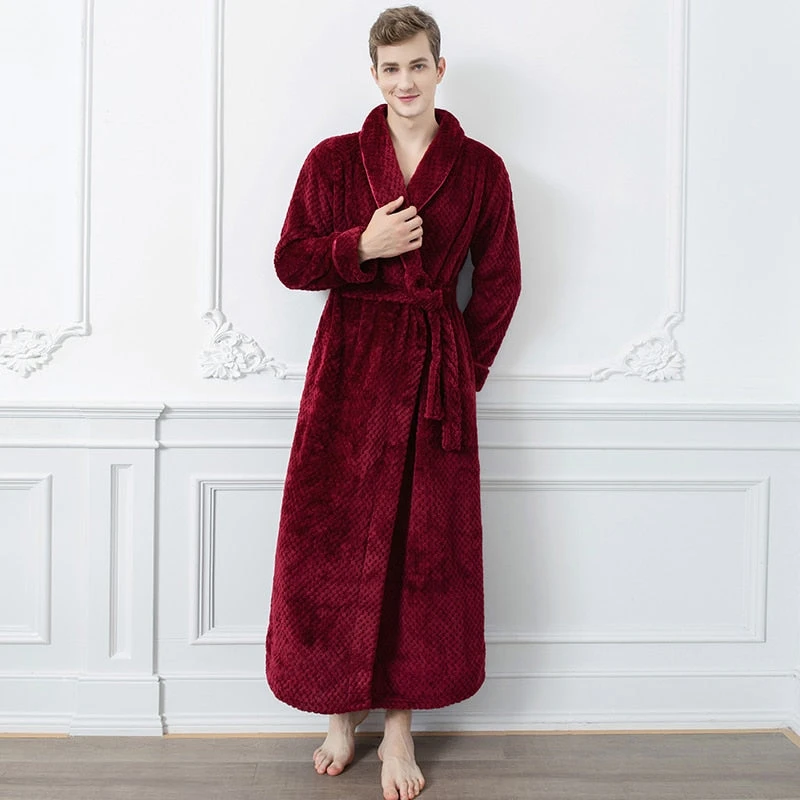 Peignoir De Bain Homme Bordeaux Épais