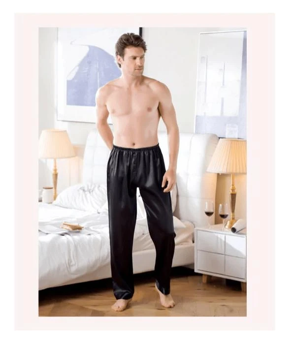 Peignoir Satin Homme Noir Simple – Image 8