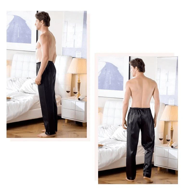 Peignoir Satin Homme Noir Simple – Image 9