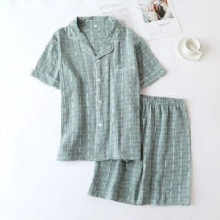 Pyjashort Homme Gaufré Vert