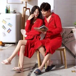 Peignoir Coton Couple