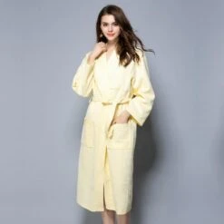 Peignoir Coton Jaune