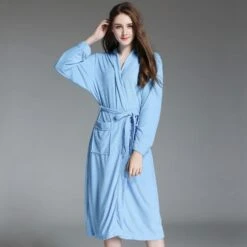 Peignoir Femme Bleu Ciel