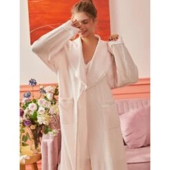 Peignoir Femme Doux Rose