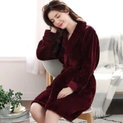 Peignoir Polaire Bordeaux