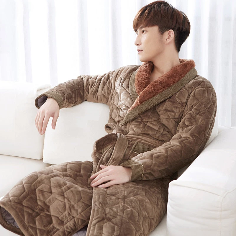 Peignoir Homme Luxe Marron