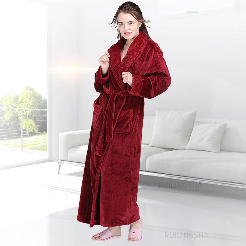 Peignoir De Bain Femme Bordeaux Épais
