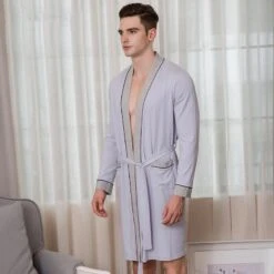 Peignoir Homme Coton Bicolore