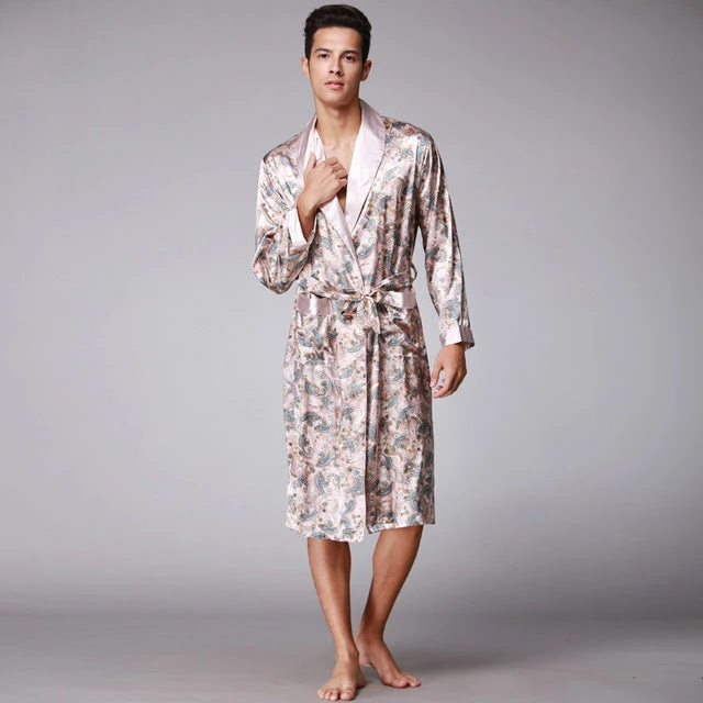 Peignoir Satin Homme Kimono