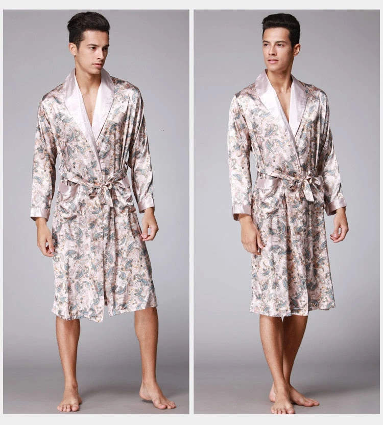 Peignoir Satin Homme Kimono – Image 3