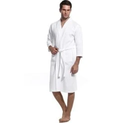 Peignoir Homme Coton Blanc