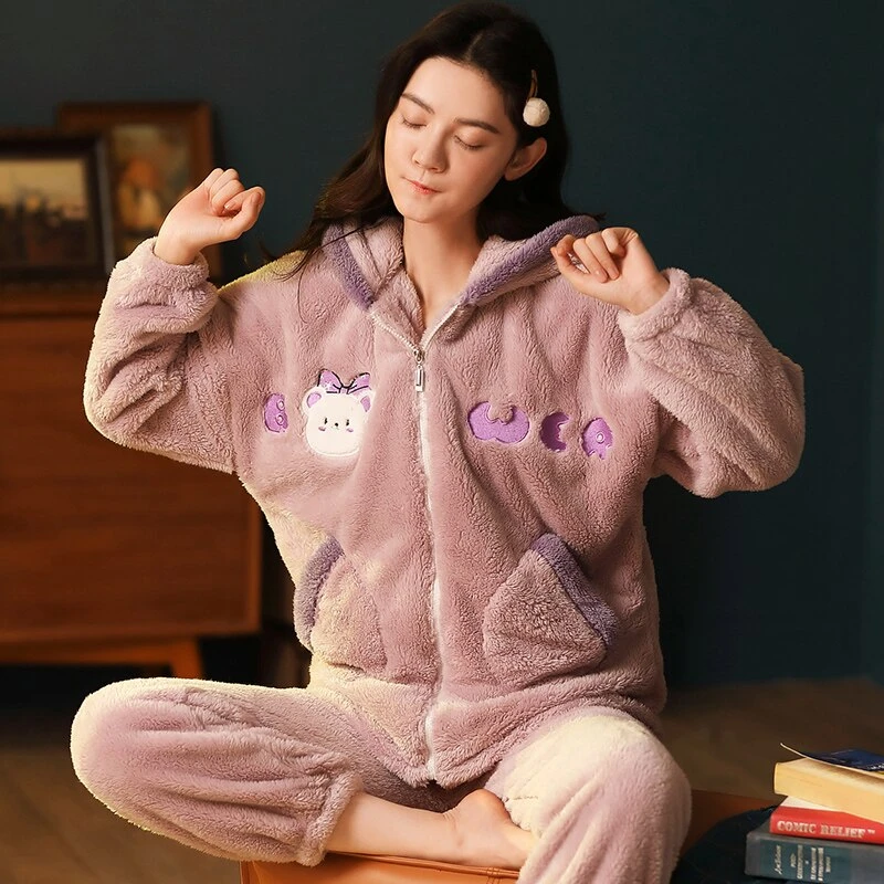 Pyjama Pilou Femme Ă Capuche