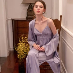 Ensemble Pyjama Peignoir Satin