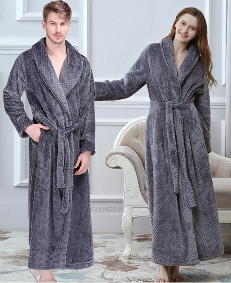 Peignoir Homme Luxe Gris – Image 3