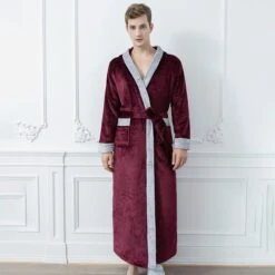 Peignoir Homme Rouge Bordeaux