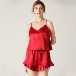 Pyjashort Femme Sexy Rouge