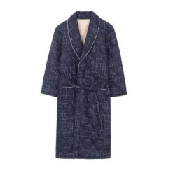 Peignoir De Bain Homme Bleu Gris